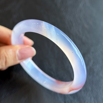 Natural Cinnibar Agate Bangle Leaf Style Size 62 mm