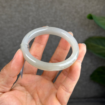 Hoa Dien Natural Nephrite Jade Bangle Leaf Style Size 55.08 mm