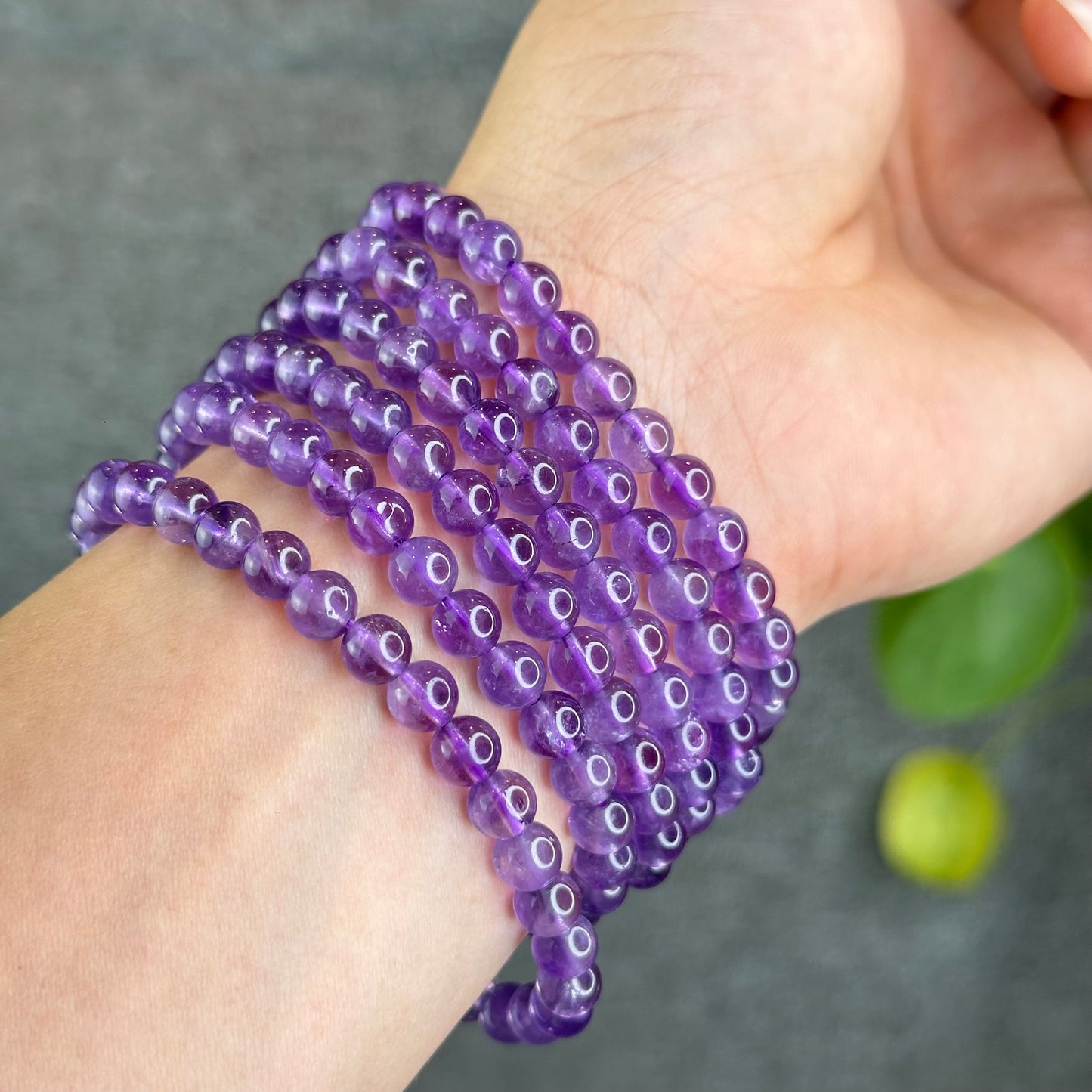 Natural Amethyst Bracelet Size 6 mm
