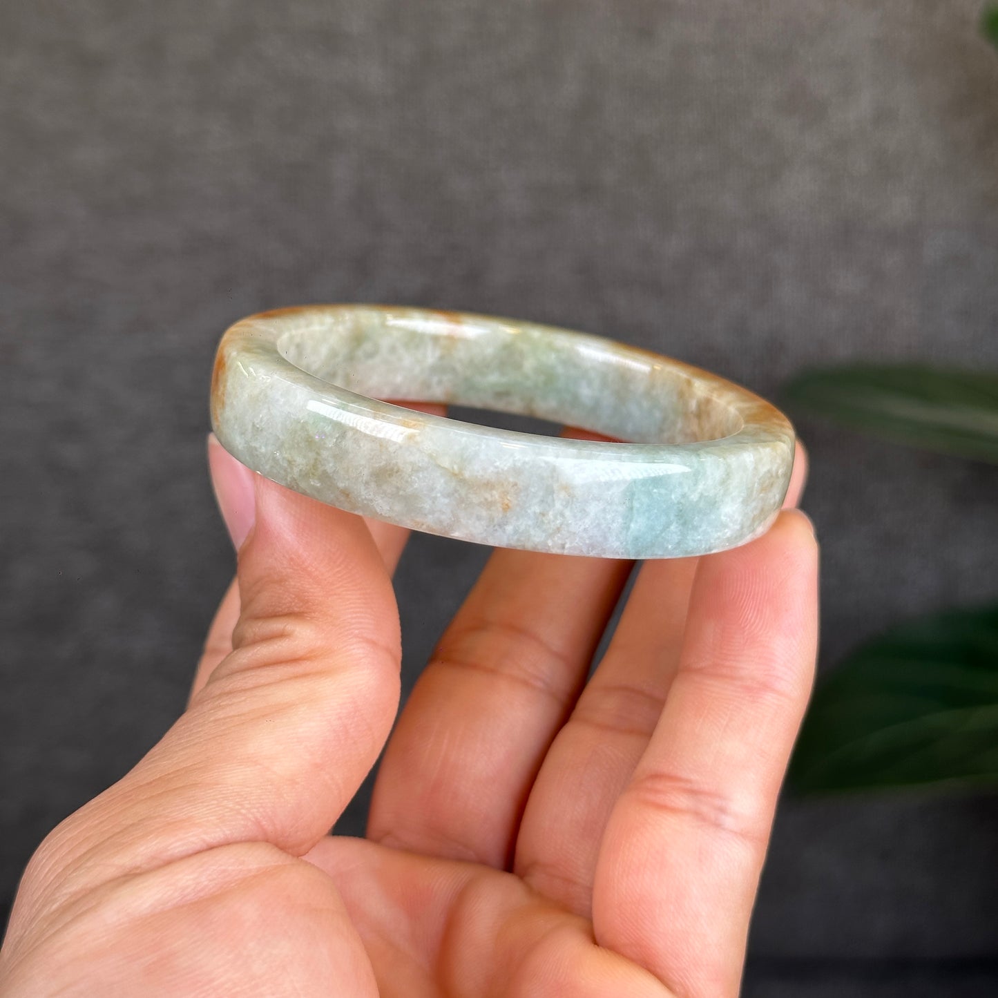 Jadeite Jade Bangle Square Style Size 52 mm