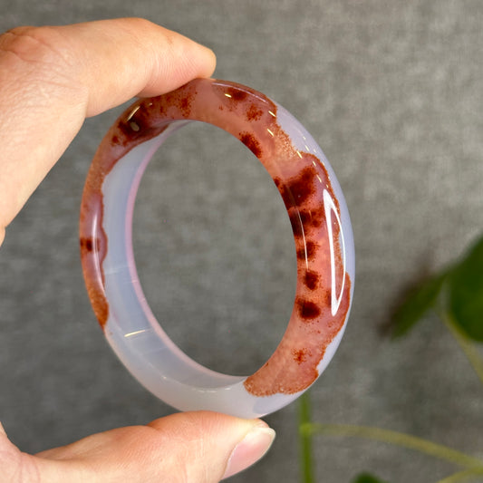 Cinnabar Agate Bangle Size 53.5 mm