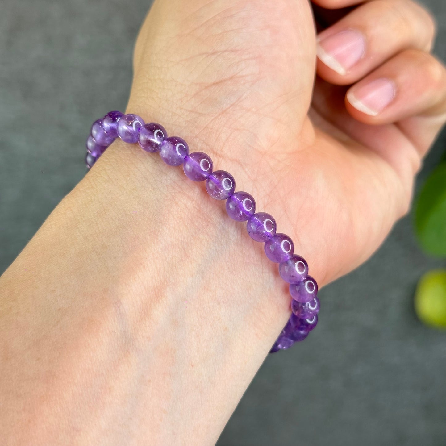 Natural Amethyst Bracelet Size 6 mm