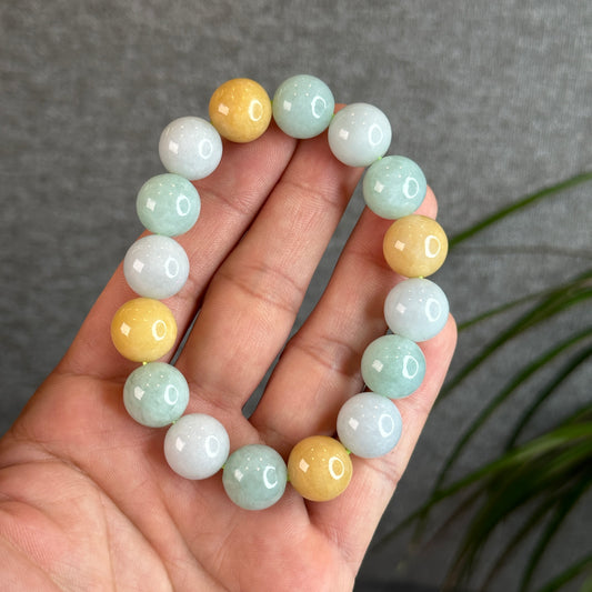 Natural Colourful Jadeite Jade Bracelet Size 13.3 mm