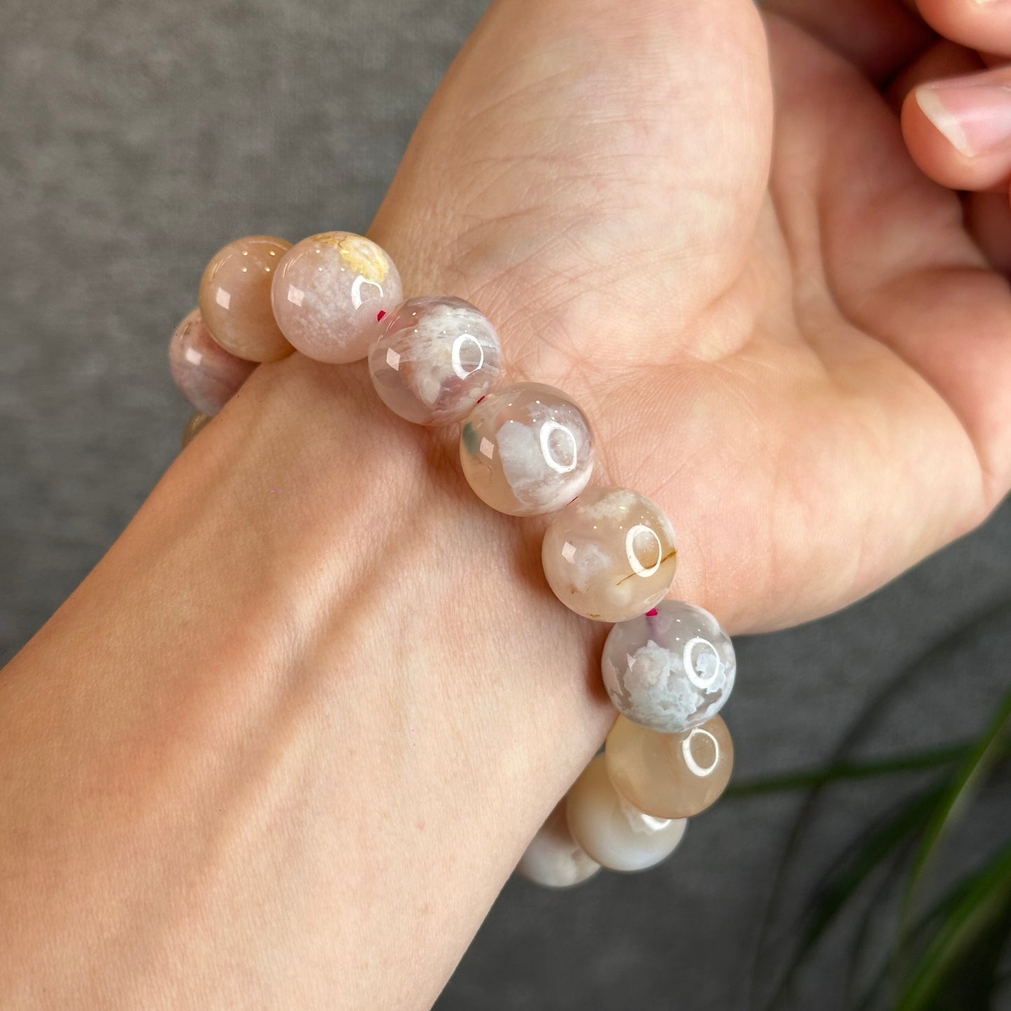 Floral Agate Bracelet Size 14.5 mm