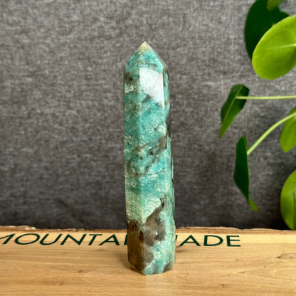 Amazonite with Smokey Quartz Tower