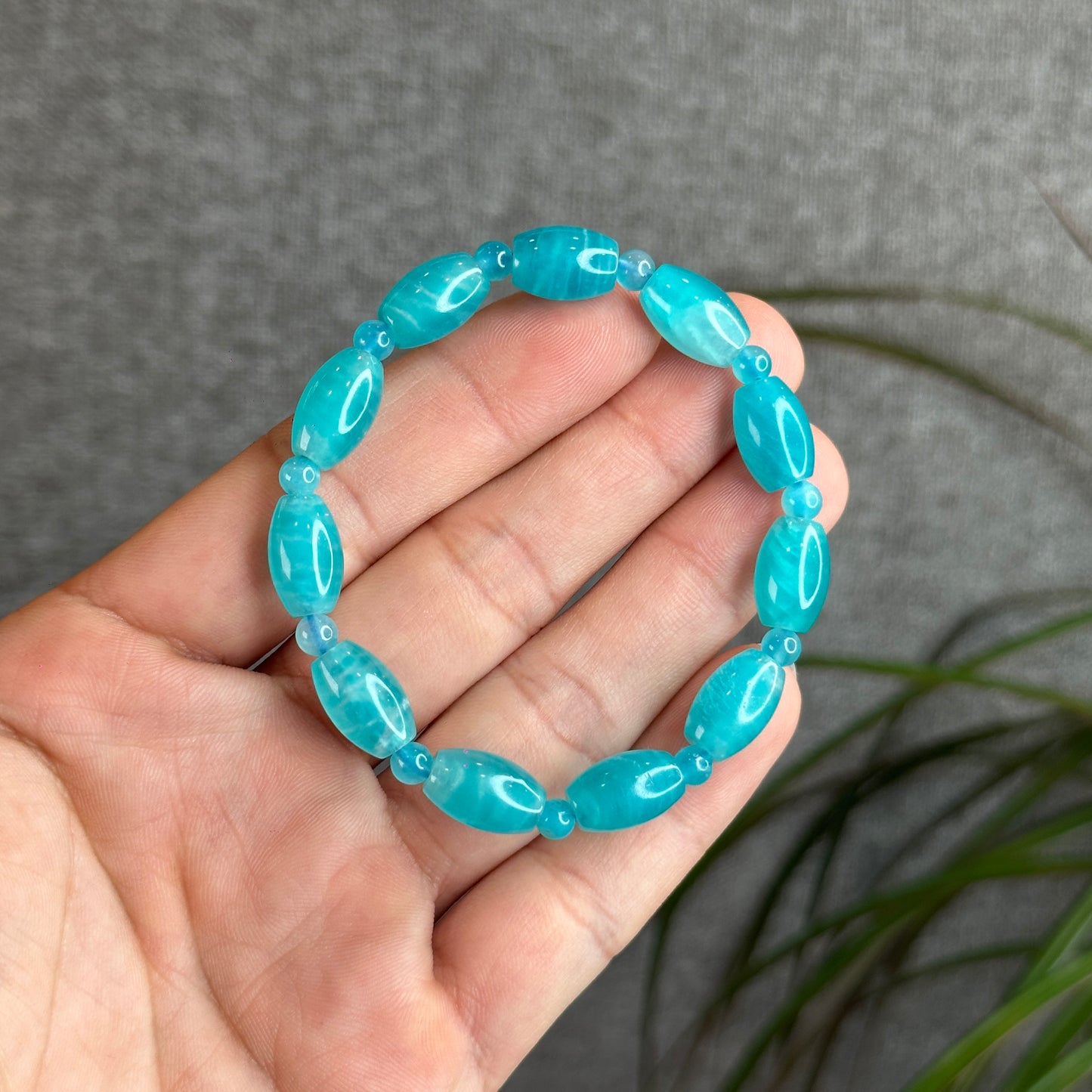 Icy Amazonite Lu Thong Mix Bracelet Size 8 mm