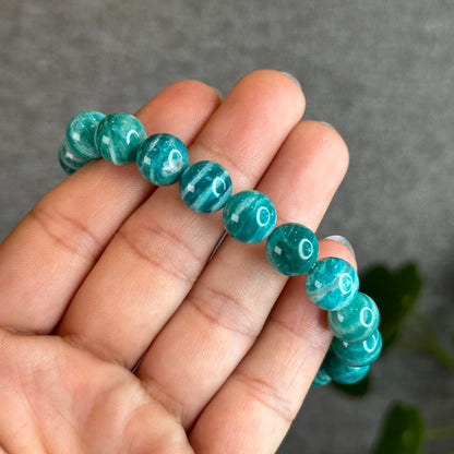 Russian Natural Amazonite Bracelet Size 10.5 mm