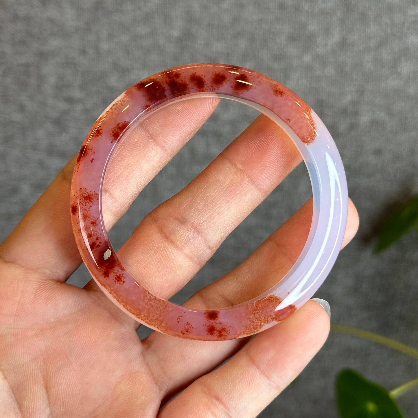 Cinnabar Agate Bangle Size 53.5 mm