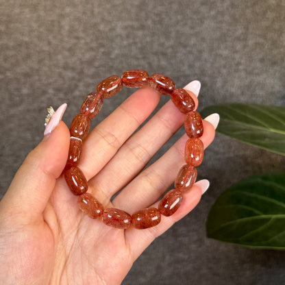 Red Rutilated Quartz Lu Thong Bracelet size 9 mm