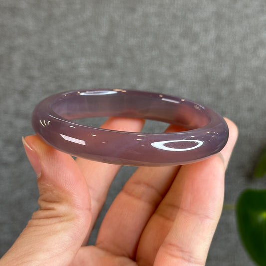 Natural Purple Chalcedony Bangle Size 56.6 mm