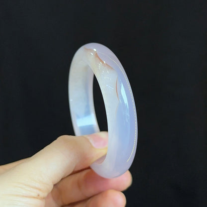 Special Natural Agate Bangle Leaf Style Size 53 mm