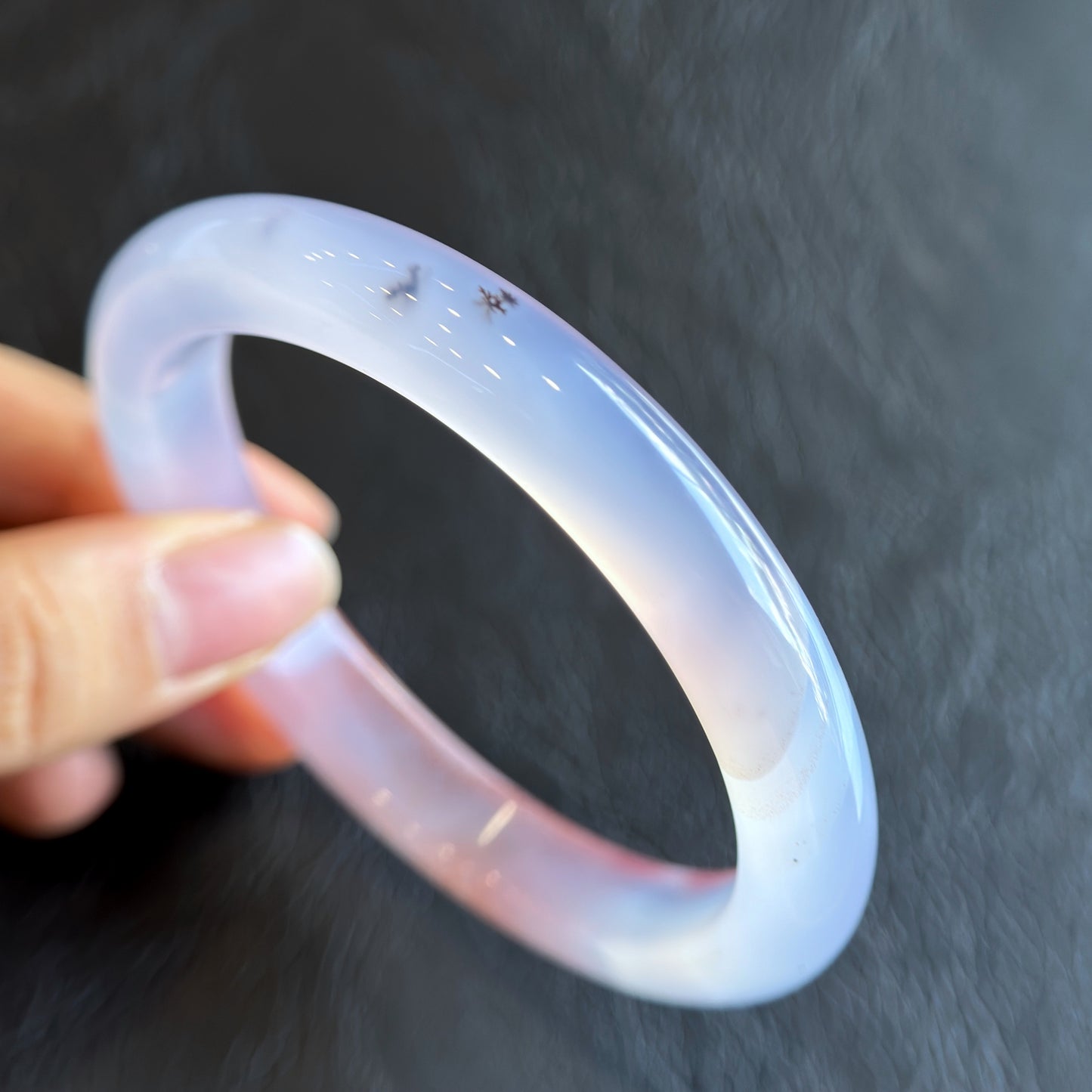 Natural Cinnibar Agate Bangle Leaf Style Size 62 mm