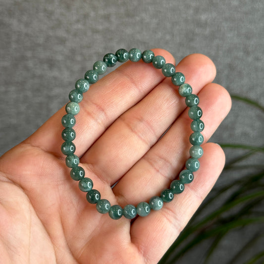 Natural Blue Water Jadeite Jade Bracelet Size 5.5 - 6 mm