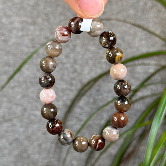Bracelet fossile de bois taille 10 mm
