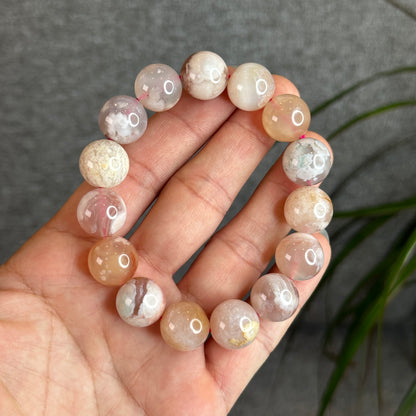 Floral Agate Bracelet Size 14.5 mm