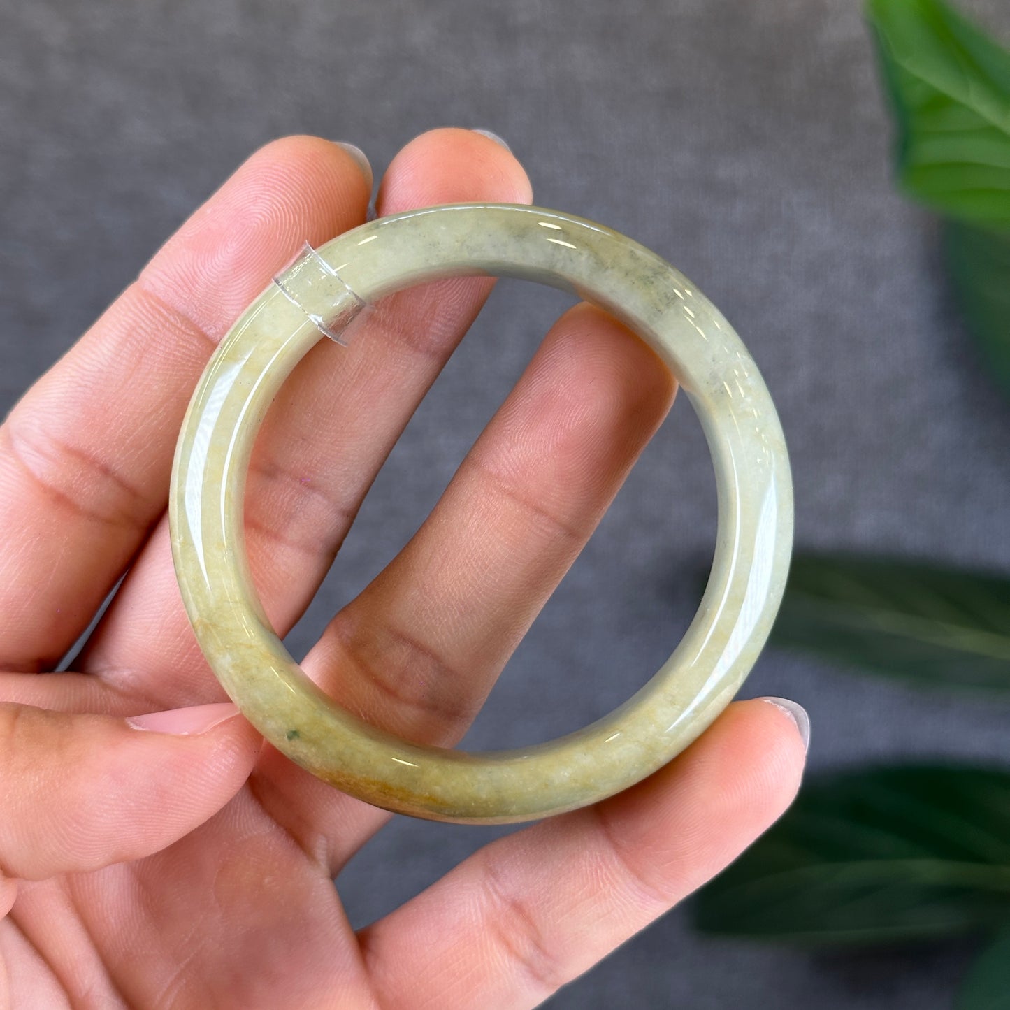 Orange Jadeite Jade Bangle Leaf Sytle Size 49.4 mm Certificate 455835