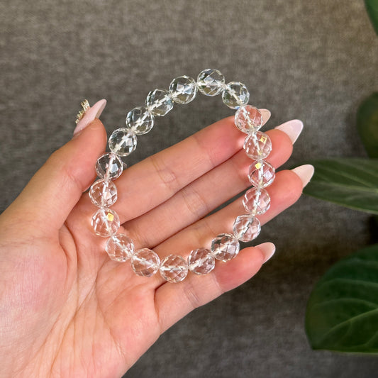 Clear Quartz Faceted Bracelet 10 mm