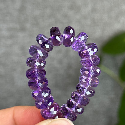 Amethyst Faceted Rondelle Bracelet Size 9 Mm