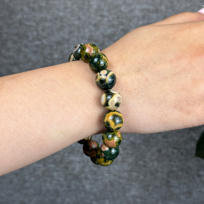 Green Multi Colour Ocean Jasper Bracelet Size 12.5 mm