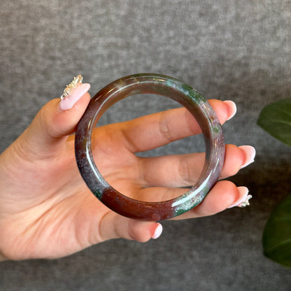 Colourful Chalcedony Bangle Leaf Style Size 52 mm