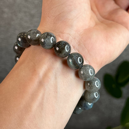 Natural Galaxy Dark Labradorite Bracelet Size 12.5 mm