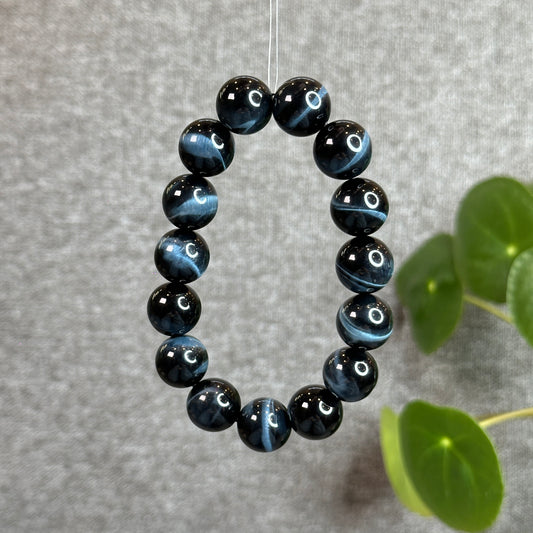 Natural Blue Tiger Eye VIP Bracelet Size 14.5 mm