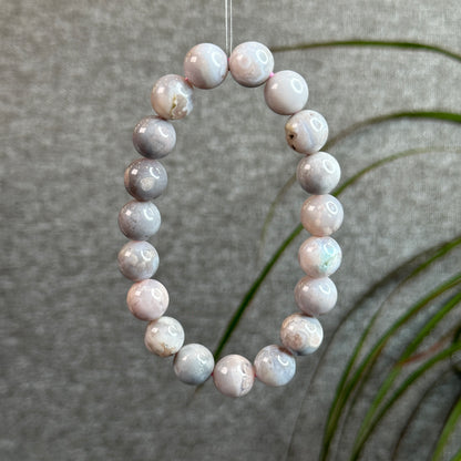 Natural Purple Floral Agate Bracelet Size 11.5 mm