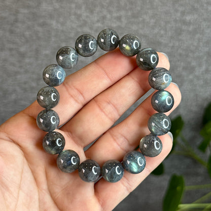 Natural Galaxy Dark Labradorite Bracelet Size 12.5 mm