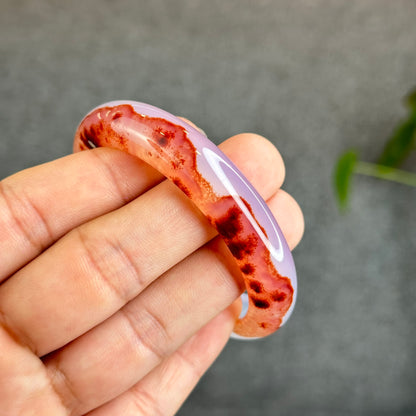 Natural Cinnabar Agate Bangle Size 53.5 mm