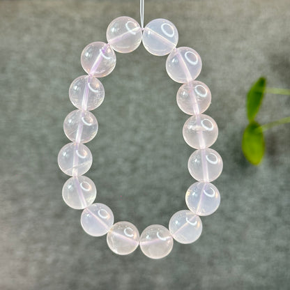 Lavender Mozambique Natural Rose Quartz Bracelet Size 14 mm