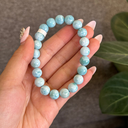 Natural Larimar Bracelet Size 9 mm
