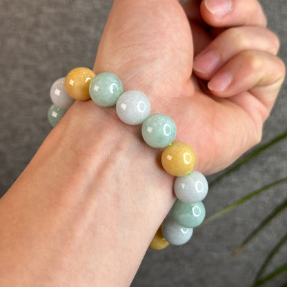 Natural Colourful Jadeite Jade Bracelet Size 13.3 mm