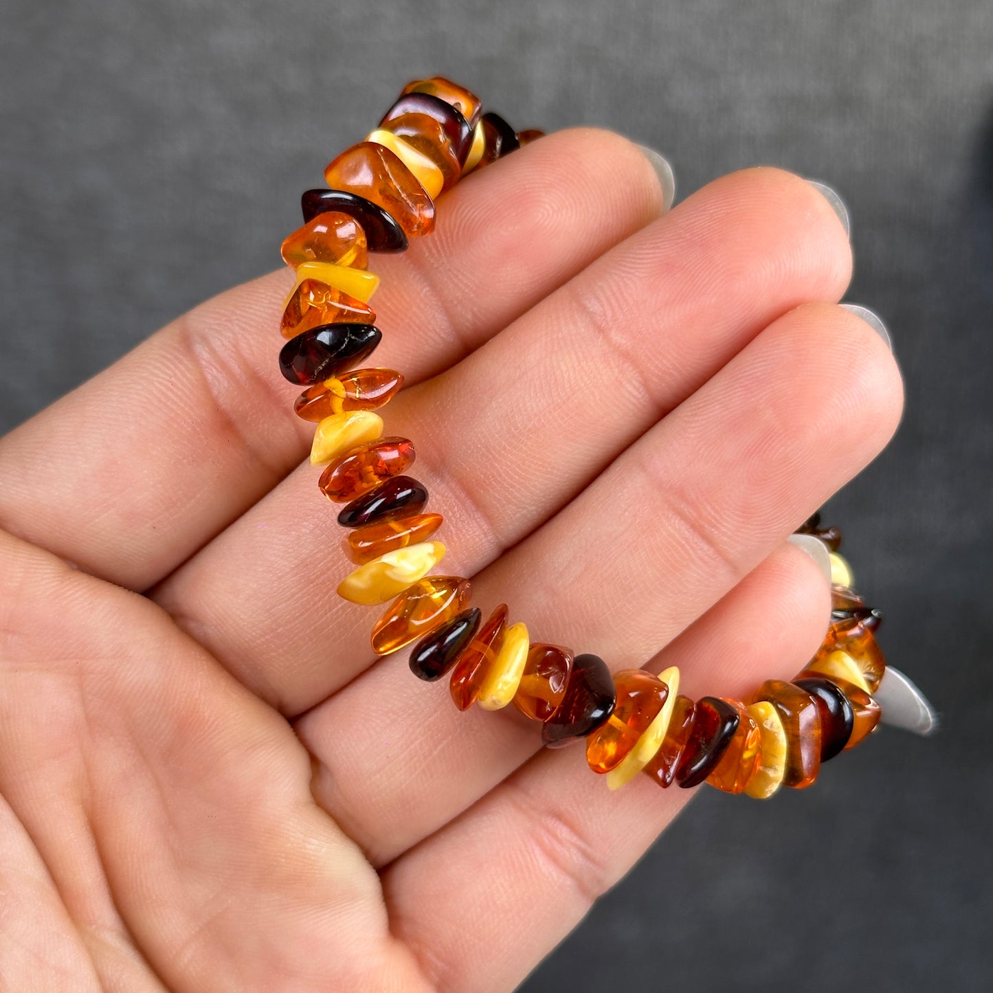 Multi Colour Amber Bracelet Size