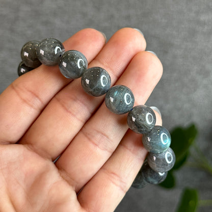 Natural Galaxy Dark Labradorite Bracelet Size 12.5 mm