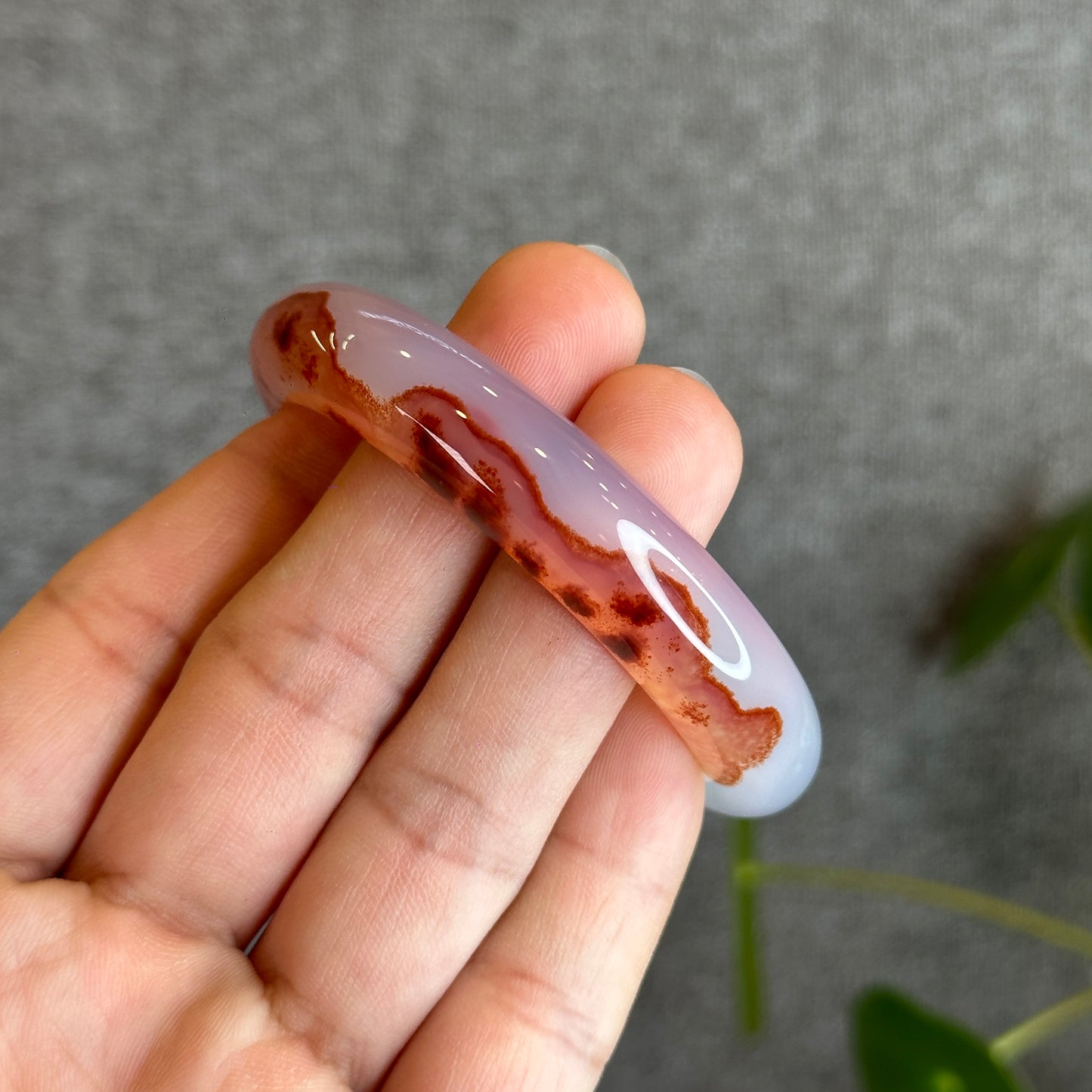 Cinnabar Agate Bangle Size 53.5 mm