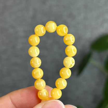 Golden Amber Triple Wrap 108 Bead Bracelet Size 6 mm