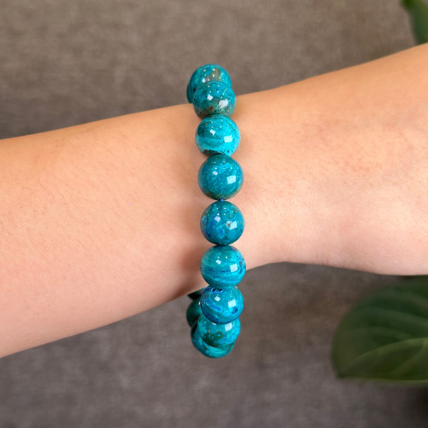 Aqua Blue with Copper Chrysocolla Bracelet Size 11.5 mm