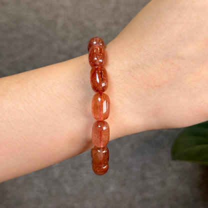 Red Rutilated Quartz Lu Thong Bracelet size 9 mm