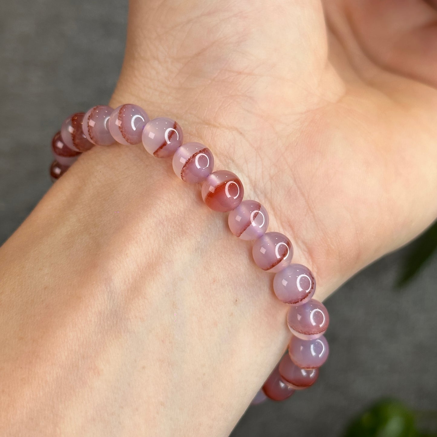 Cinnabar Agate Bracelet Size 8 mm