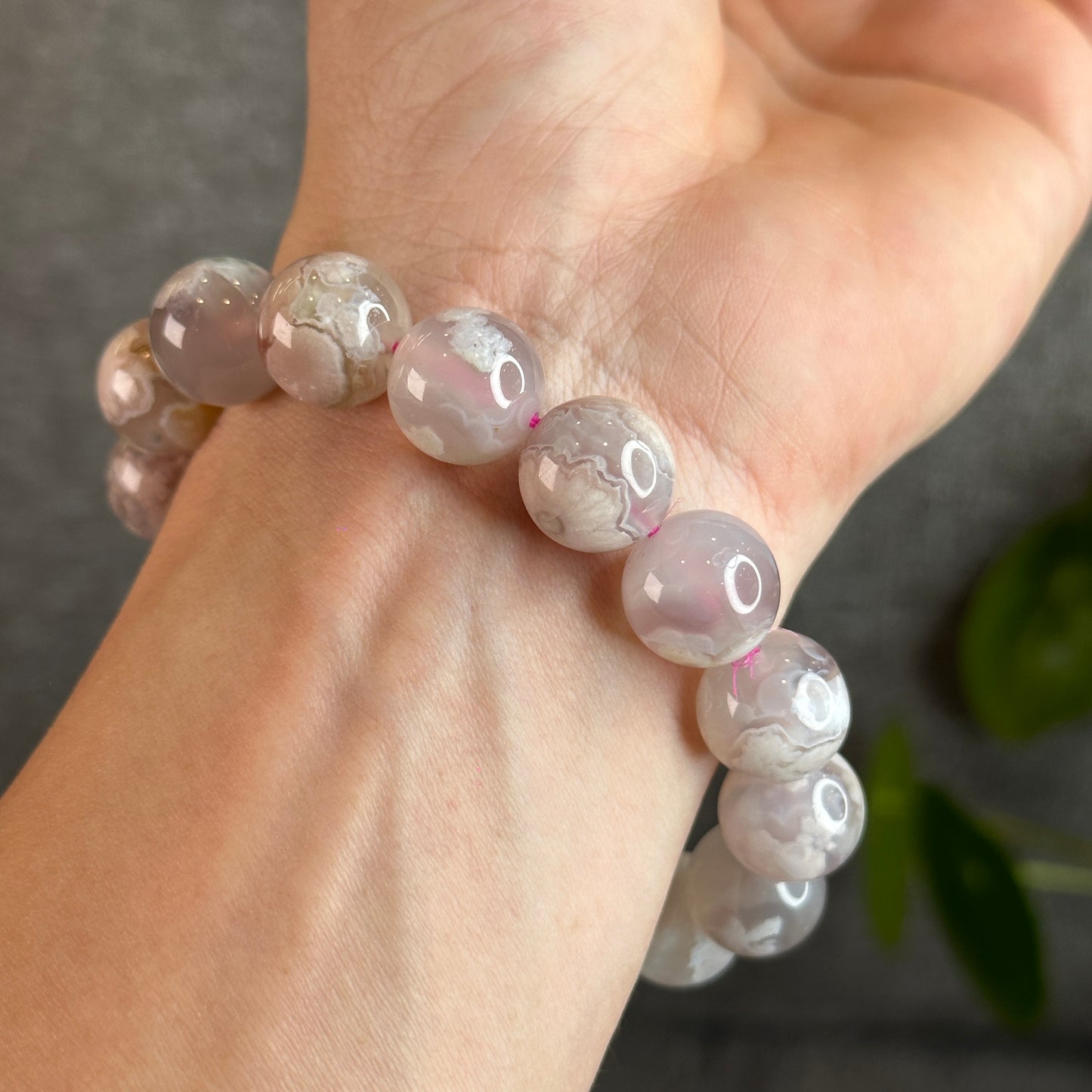 Floral Agate Bracelet Size 13.5 mm