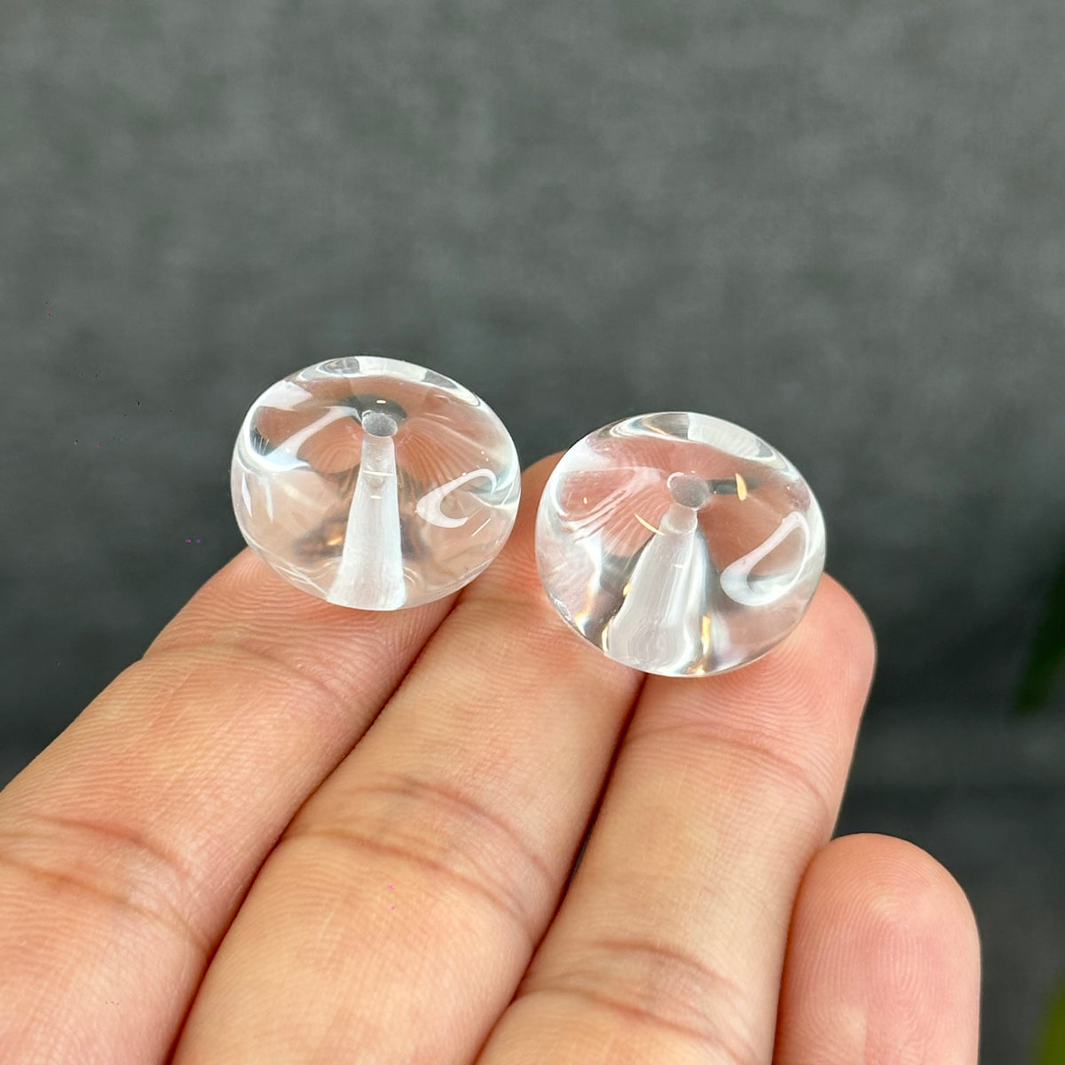 Natural Clear Quartz Dong Dieu Donut Charm - High Quality