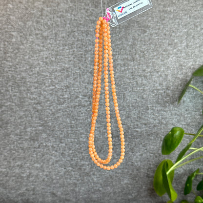 Bracelet triple tour de jade jadéite orange taille 4,2 mm