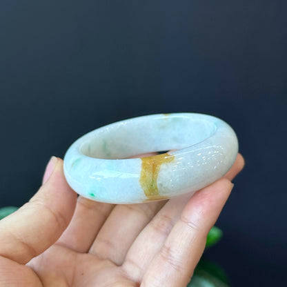 Jadeite Jade Bangle Leaf Style Size 55 mm