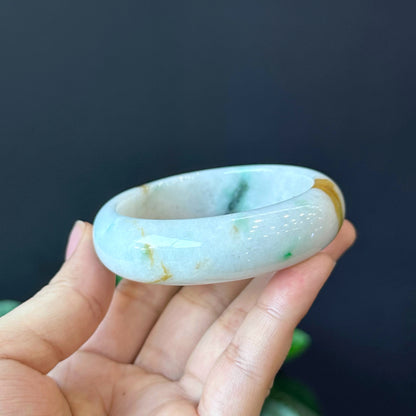 Jadeite Jade Bangle Leaf Style Size 55 mm