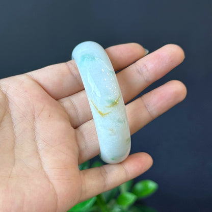 Jadeite Jade Bangle Leaf Style Size 55 mm