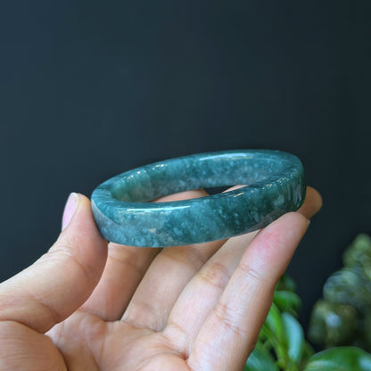 Water Green Jadeite Jade Bangle Square Style Size 53.8 mm