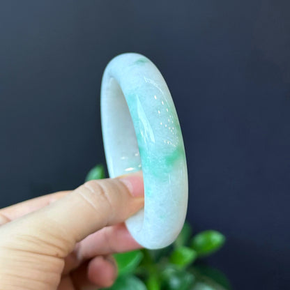 Jadeite Jade Bangle Leaf Style Size 57 mm