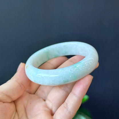 Jadeite Jade Bangle Leaf Style Size 57 mm