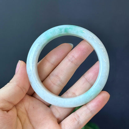 Jadeite Jade Bangle Leaf Style Size 57 mm