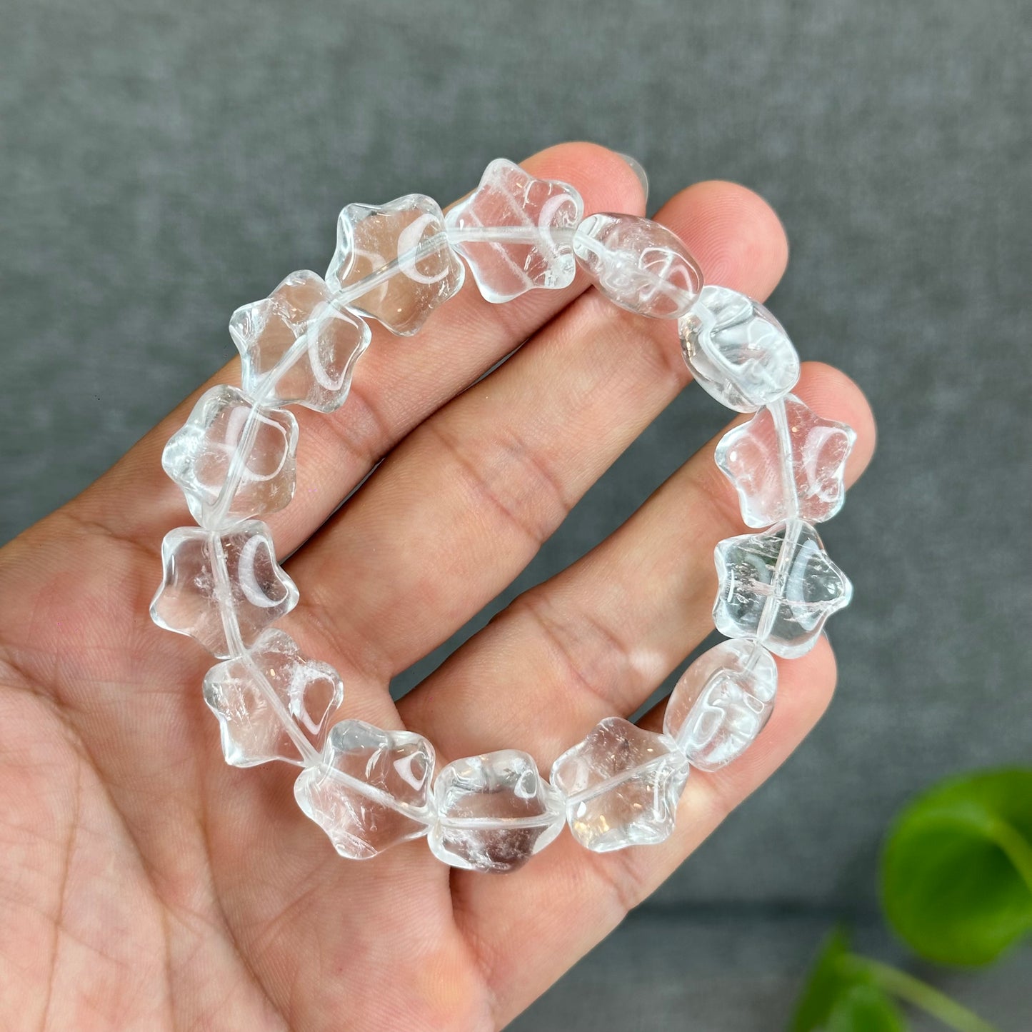 Star Natural Clear Quartz Bracelet Size 10x15 mm